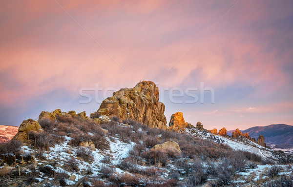 Colonne vertébrale formation rocheuse montagnes nord Colorado hiver Photo stock © PixelsAway