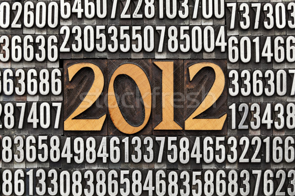 Jahr 2012 Buchdruck Typ Zahl Jahrgang Stock foto © PixelsAway