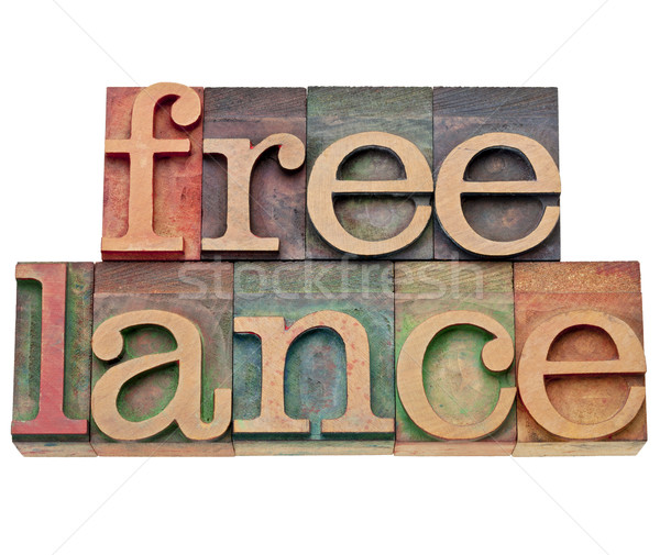 freelance word in letterpress type Stock photo © PixelsAway
