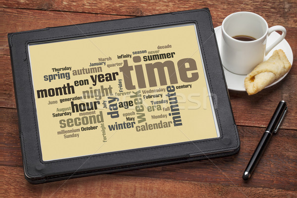 time and calendar word cloud Stock photo © PixelsAway