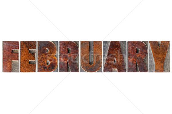 February month in wood type Stock photo © PixelsAway