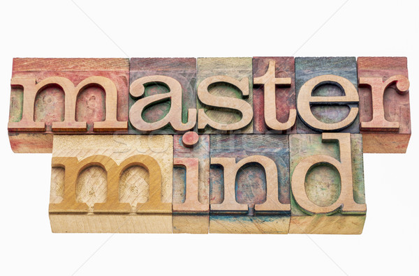 Maestro mente banner legno tipo Foto d'archivio © PixelsAway