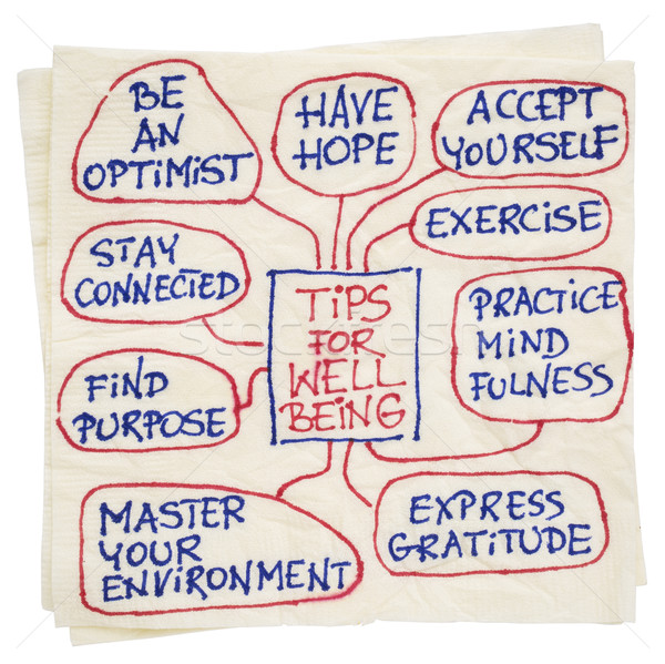 tips for well being on napkin Stock photo © PixelsAway