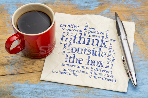 Think outside the box word cloud Stock photo © PixelsAway