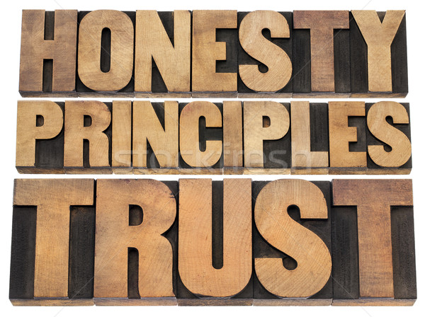 őszinteség elvek bizalom szó absztrakt izolált Stock fotó © PixelsAway