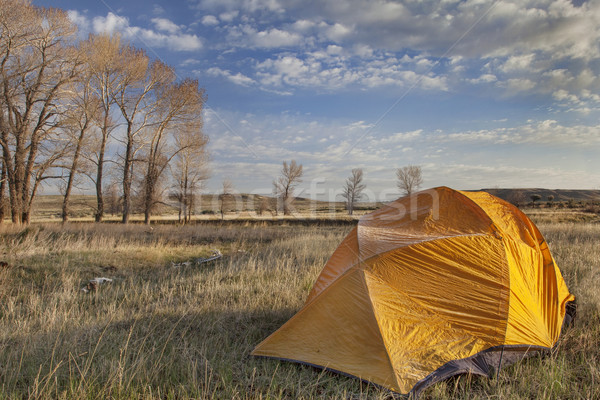 Stock photo: early spring camping in Wyoming