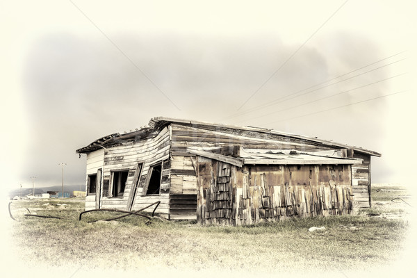 Stock photo: old store and gas station in a gost town