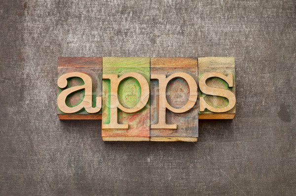 Appok applikációk fa szoftver szöveg Stock fotó © PixelsAway