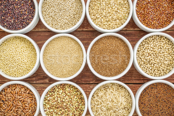 Gesunden Körner abstrakten braun Reis Stock foto © PixelsAway