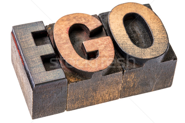 ego word in letterpress wood type Stock photo © PixelsAway
