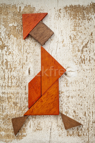 tangram walking woman figure Stock photo © PixelsAway