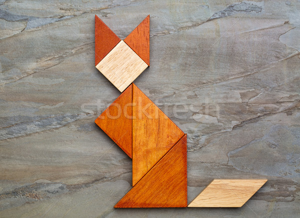 cat figure - tangram abstract Stock photo © PixelsAway