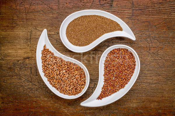 teff, red quinoa and brown rice Stock photo © PixelsAway