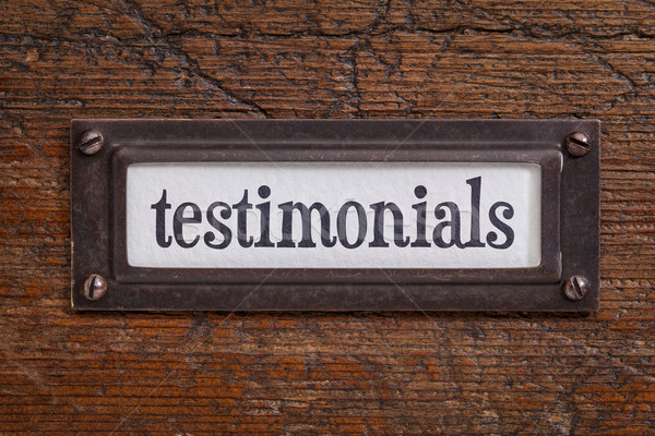 testimonials - file cabinet label Stock photo © PixelsAway