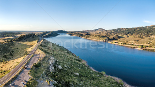 Horsetooth Reservoir aerial panorama Stock photo © PixelsAway