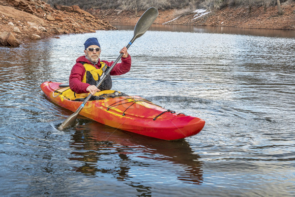 paddling river kayak on lake Stock photo © PixelsAway
