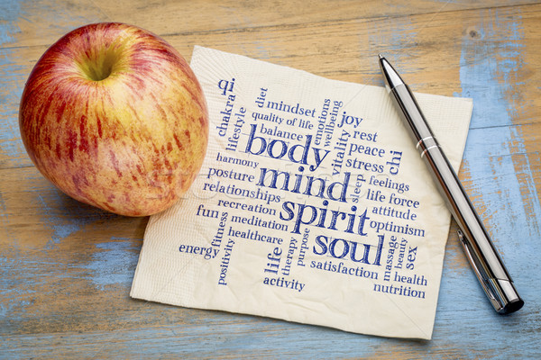 Stock photo: mind, body, spirit and soul word cloud