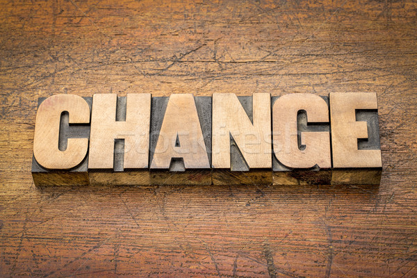 change word abstract in wood type Stock photo © PixelsAway