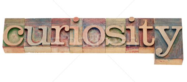 Nieuwsgierigheid woord type geïsoleerd vintage Stockfoto © PixelsAway