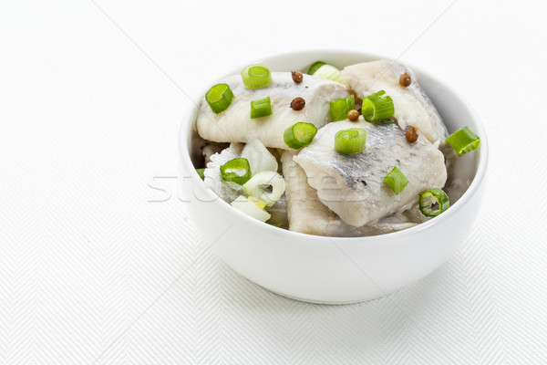 herring with green onion Stock photo © PixelsAway