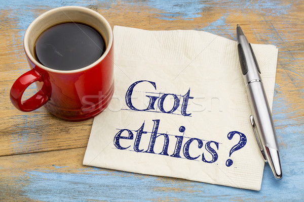 Got ethics? Question on napkin. Stock photo © PixelsAway