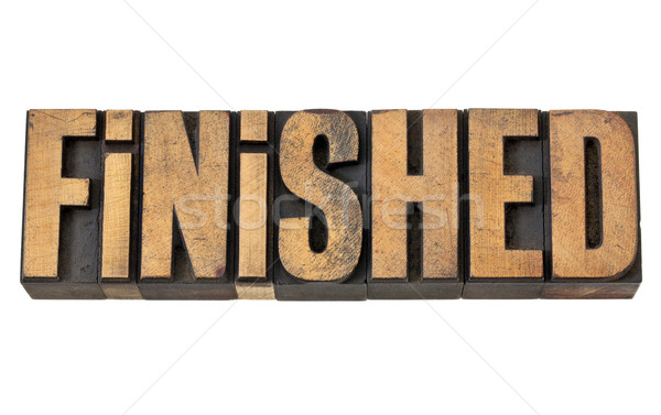 finished word in letterpress wood type Stock photo © PixelsAway