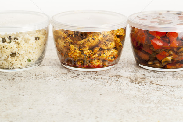 dinner meal in glass containers Stock photo © PixelsAway