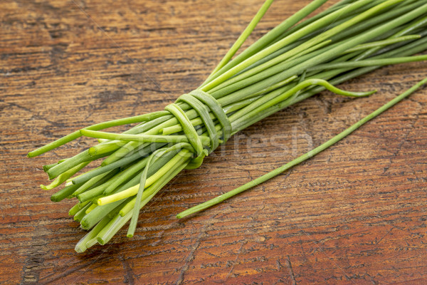 Stock photo: bunch of fresh green chives