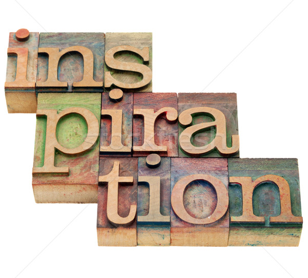 inspiration word in letterpress type Stock photo © PixelsAway