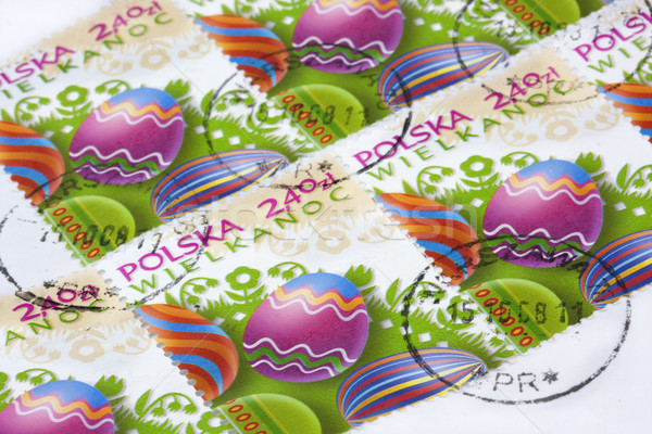 œufs de Pâques post timbres Pâques coloré oeufs [[stock_photo]] © PixelsAway