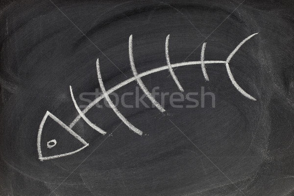 fish skeleton - blackboard drawing Stock photo © PixelsAway