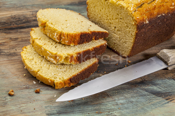 Foto stock: Coco · pão · fatias · sem · glúten