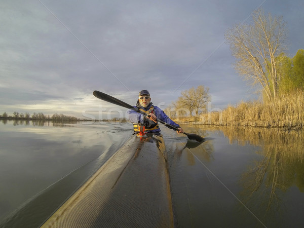 morning kayak paddling Stock photo © PixelsAway