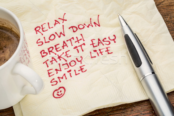 Stress Reduzierung entspannen verlangsamen nach unten Atem Stock foto © PixelsAway