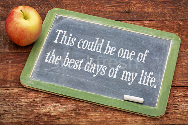 Positive affirmation phrase on blackboard Stock photo © PixelsAway