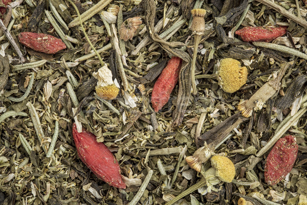 Dolor de cabeza memoria té de hierbas manzanilla hierbabuena romero Foto stock © PixelsAway