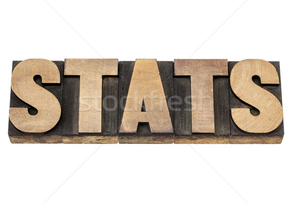 stats in wood type Stock photo © PixelsAway