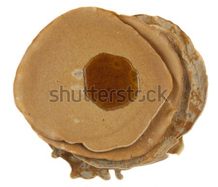 homemade buckwheat flour crepes with maple syrup Stock photo © PixelsAway