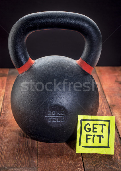 Pesante ferro kettlebell fitness montare nota Foto d'archivio © PixelsAway