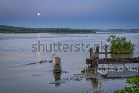 Sceniczny rzeki lata dekoracje świcie pełnia księżyca Zdjęcia stock © PixelsAway