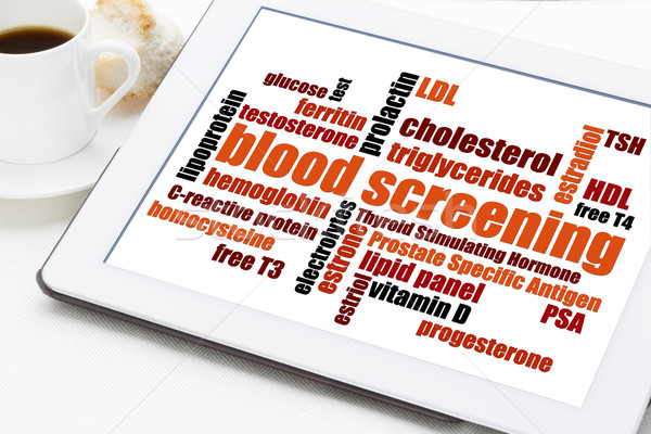 Vér egészség egészségügy szófelhő digitális tabletta Stock fotó © PixelsAway