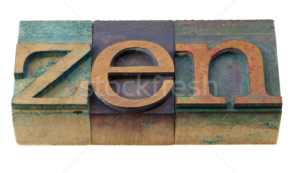 Zen type woord vintage houten Stockfoto © PixelsAway