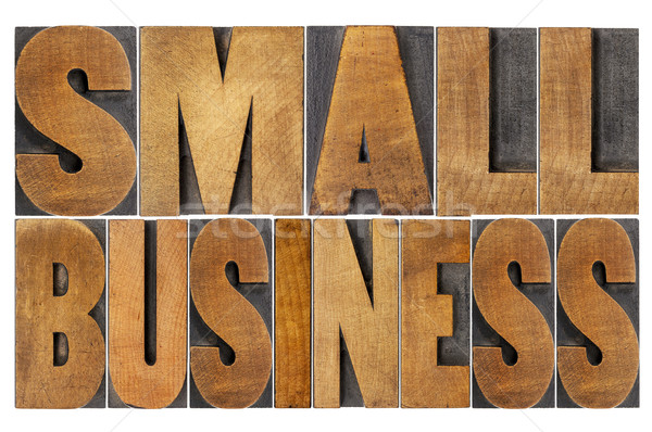 малый бизнес древесины тип изолированный текста Сток-фото © PixelsAway