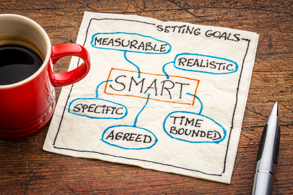 setting SMART goals concept on napkin Stock photo © PixelsAway