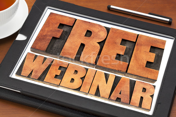 Libero webinar banner legno tipo internet Foto d'archivio © PixelsAway