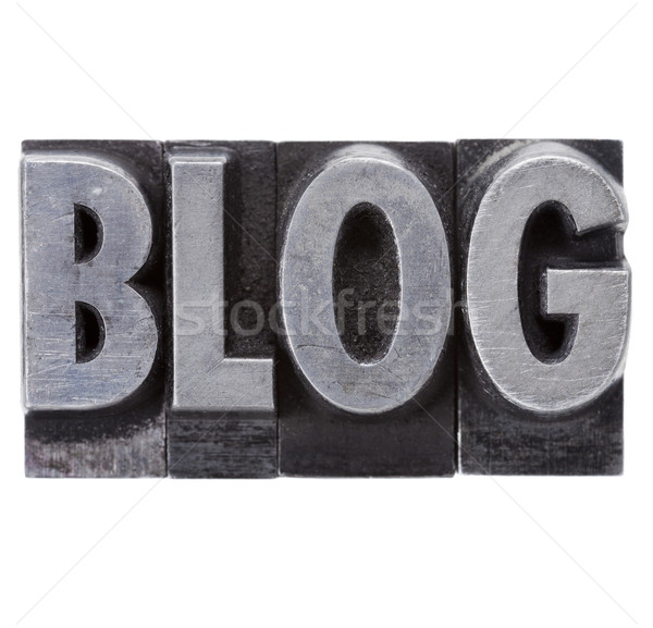 Blog palabra grunge metal tipo aislado Foto stock © PixelsAway