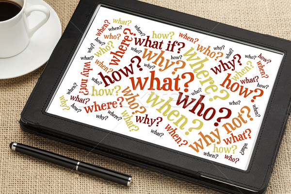questions on digital tablet Stock photo © PixelsAway