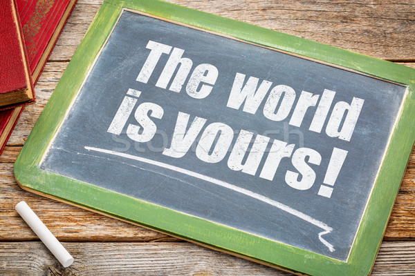 The world is yours on blackboard Stock photo © PixelsAway