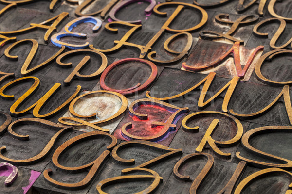 Stock foto: Script · Schriftart · Holz · Typ · Alphabet · abstrakten