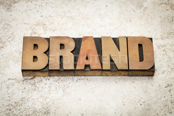 brand word in wood type Stock photo © PixelsAway
